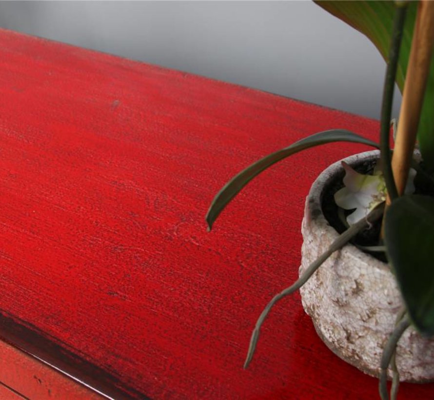 Sideboard 6 doors 3 drawers long storage cabinet used red