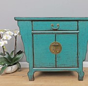 Antique Chest Of Drawers 2 Doors 1 Drawer Turquoise Yajutang