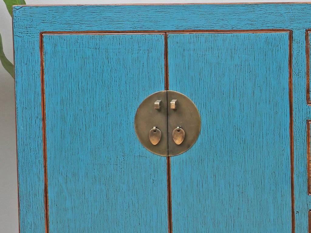 Antique Sideboard 4 Doors 2 Drawers Blue Yajutang Mobel Gmbh