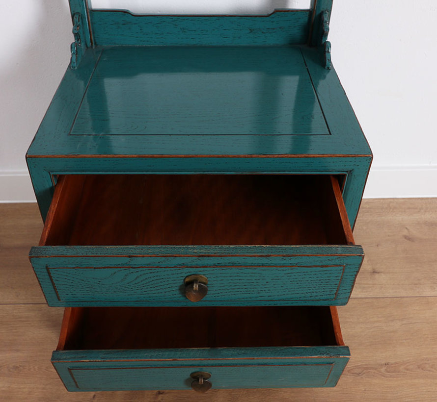 Clothes rack shelf from China 2 drawers turquoise