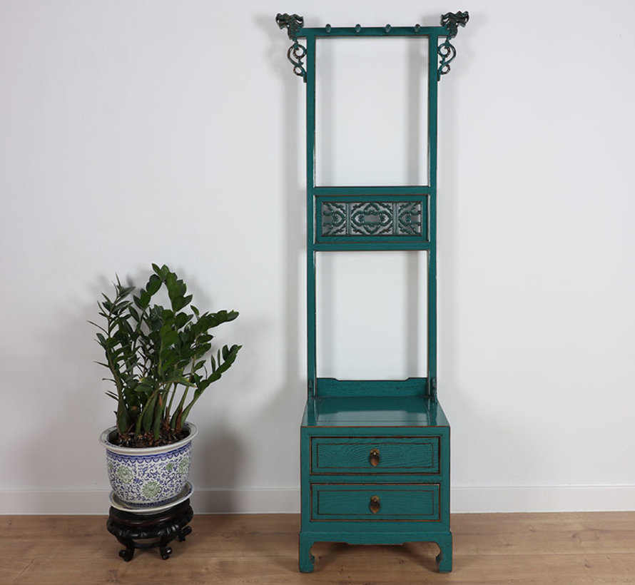 Clothes rack shelf from China 2 drawers turquoise