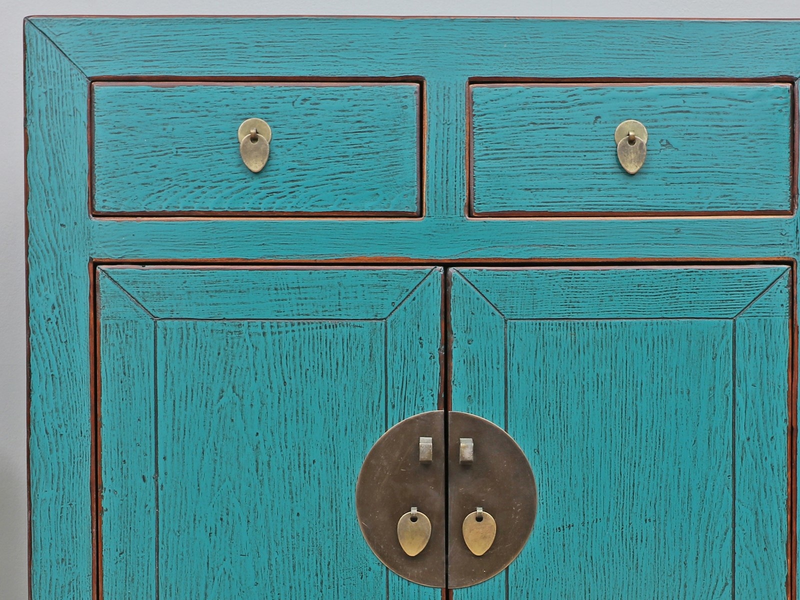 Antique Chest Of Drawers 2 Doors 2 Drawers Turquoise Yajutang