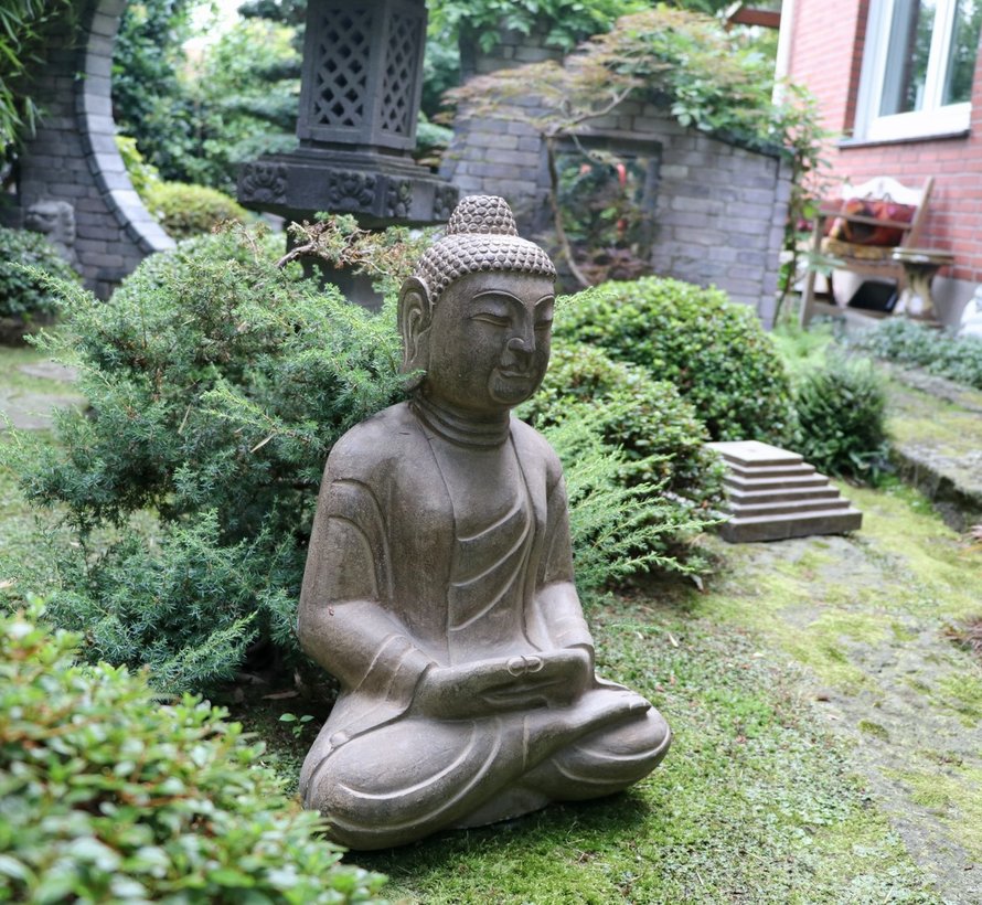 Stein-Buddha Shakyamuni Siddhartha Gautama für Garten und Balkon 