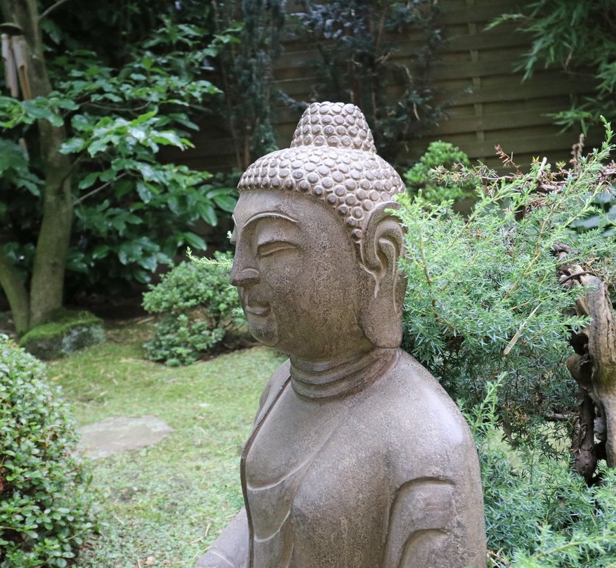 Stein-Buddha Shakyamuni Siddhartha Gautama für Garten und Balkon