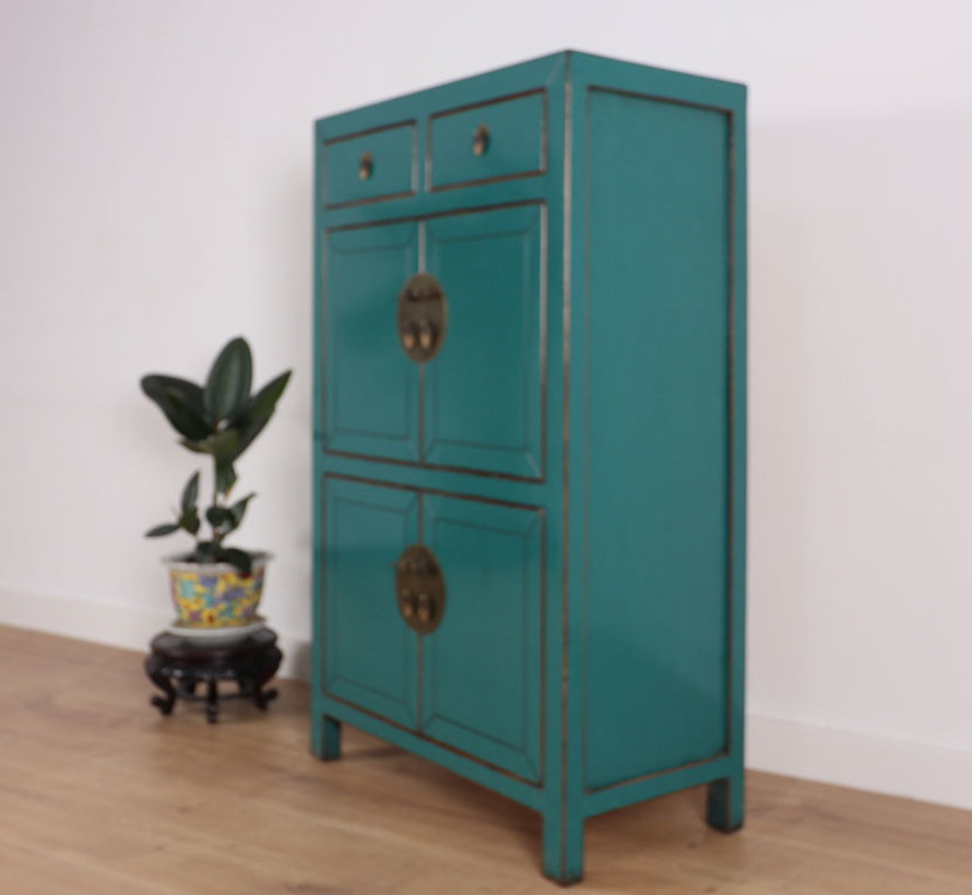 Chinese dresser wedding cabinet cabinet solid wood  turquoise