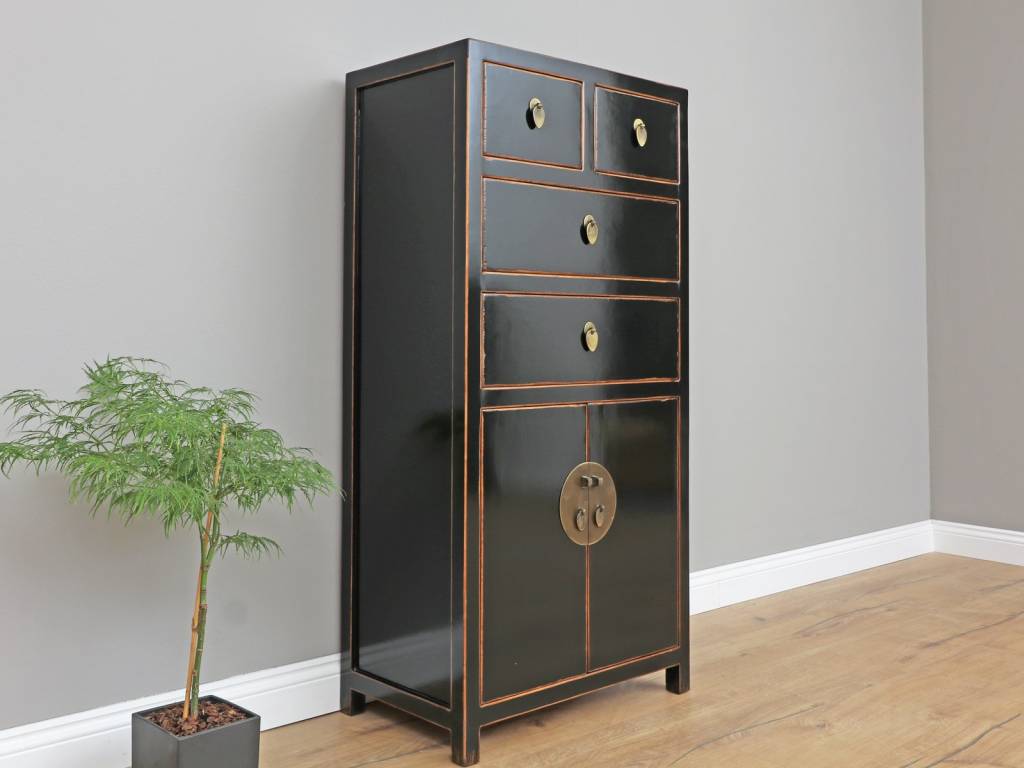 Chinese Dresser Cabinet 2 Turen Black Yajutang Mobel Gmbh