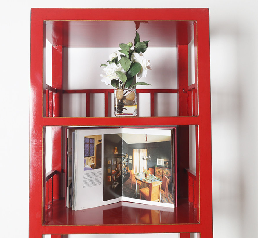 Shelf Chinese Dresser 2 Drawers Red Yajutang Mobel Gmbh