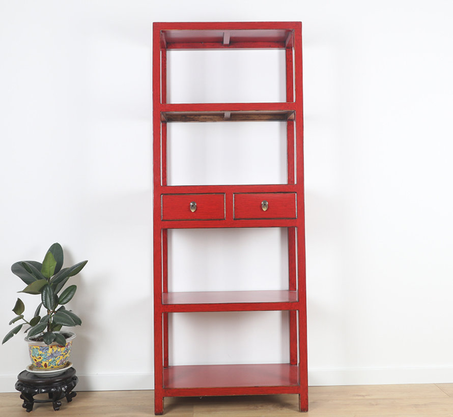 Shelf Chinese Dresser 2 Drawers Red Yajutang Mobel Gmbh