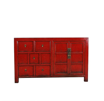 Yajutang Antikes Sideboard 2 Türen 5 Schubladen