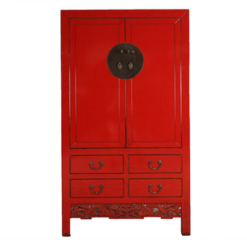 Yajutang Wedding cabinet 2 doors red