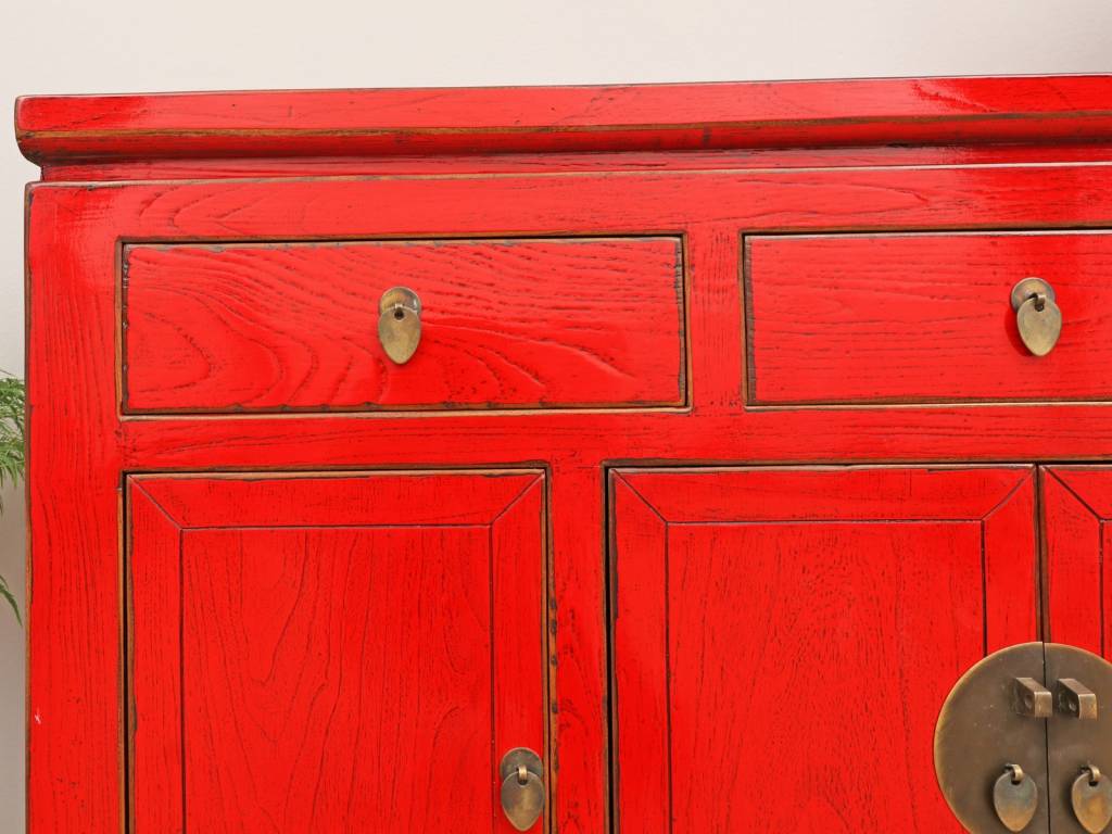 Antique Sideboard Dresser 4 Turen Red 2 Yajutang Mobel Gmbh