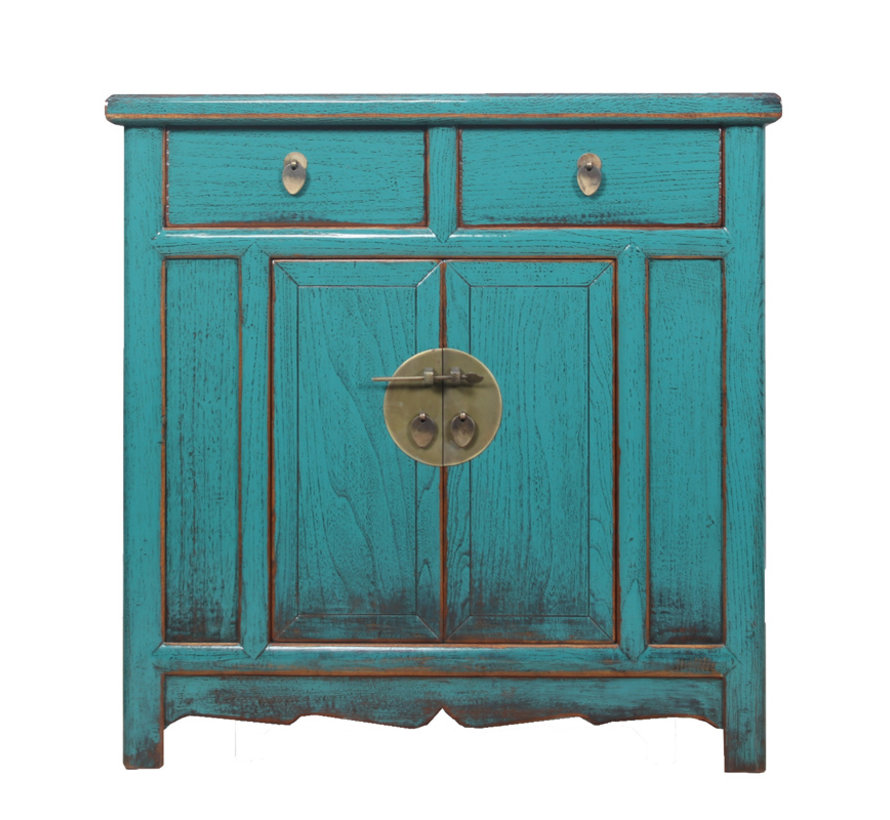 Antique Chinese Dresser Double Doors Turquoise Yajutang Mobel Gmbh