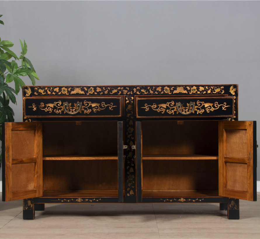 beautiful sideboard with hand gilt painting landscape