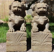 Yajutang Pair of Fu dogs Guardian lions Temple lion