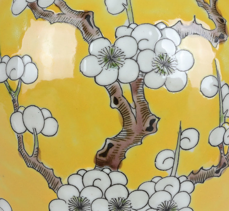 Chinese porcelain lidded vase 20 cm high Ø 18