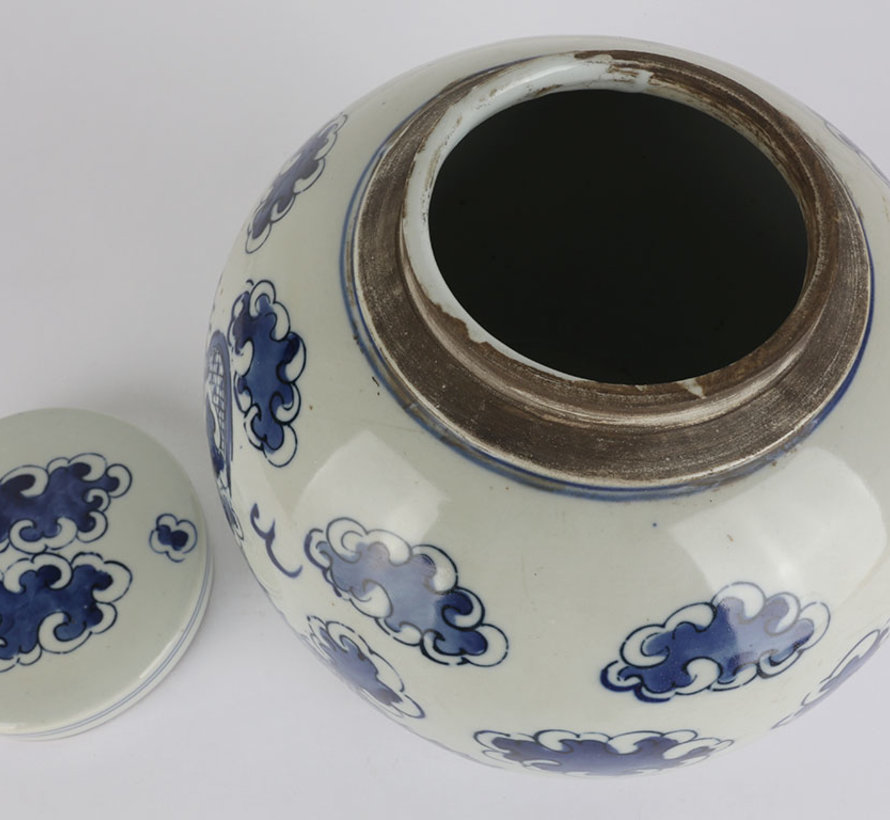 Chinesische Porzellan Deckelvase  26 cm hoch Ø 24cm