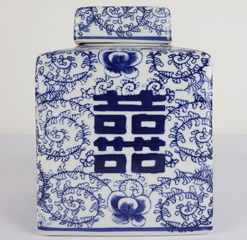 Yajutang Porcelain lid vase Double happiness