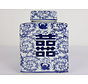 Chinese porcelain lid vase Double happiness