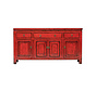 Antique sideboard lowboard chinese asia asian red