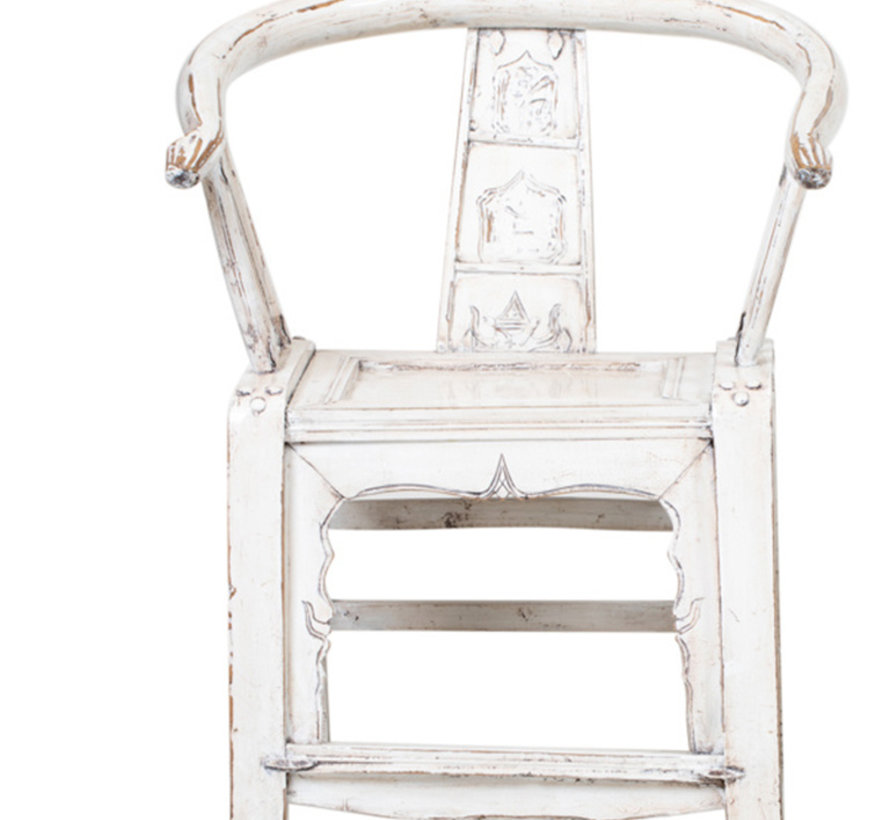 Antique Chinese armchair, carved backrest