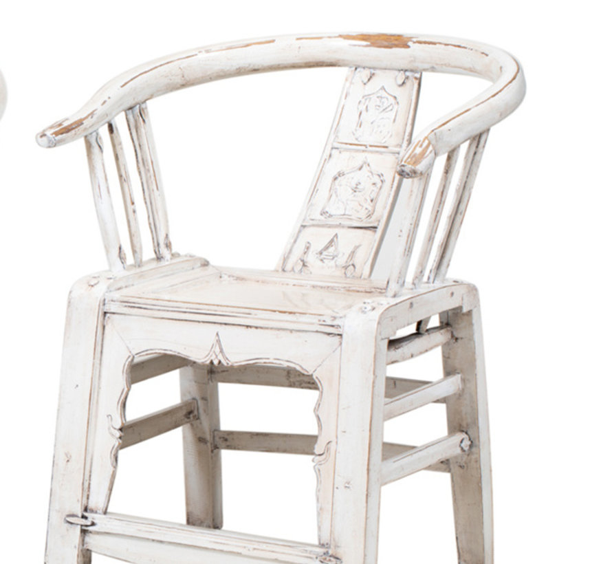 Antique Chinese armchair, carved backrest