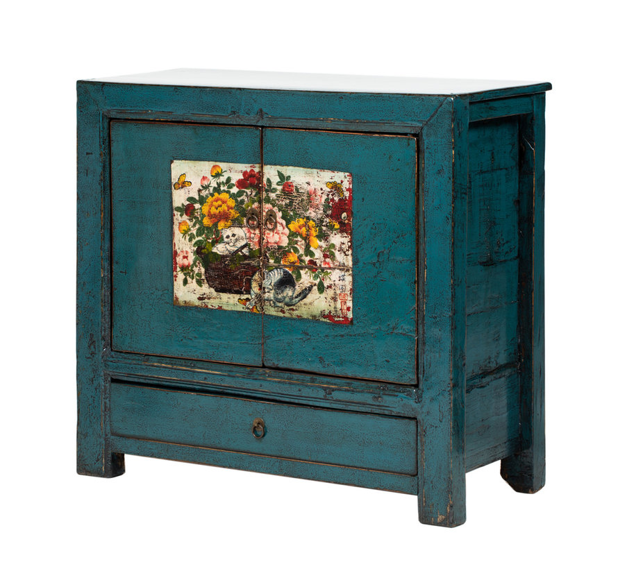 Antique chinese cabinet solid wood painted