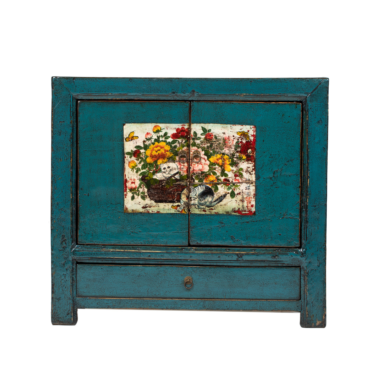 Antike chinesische Kommode Massivholz handbemalte - Yajutang Möbel GmbH