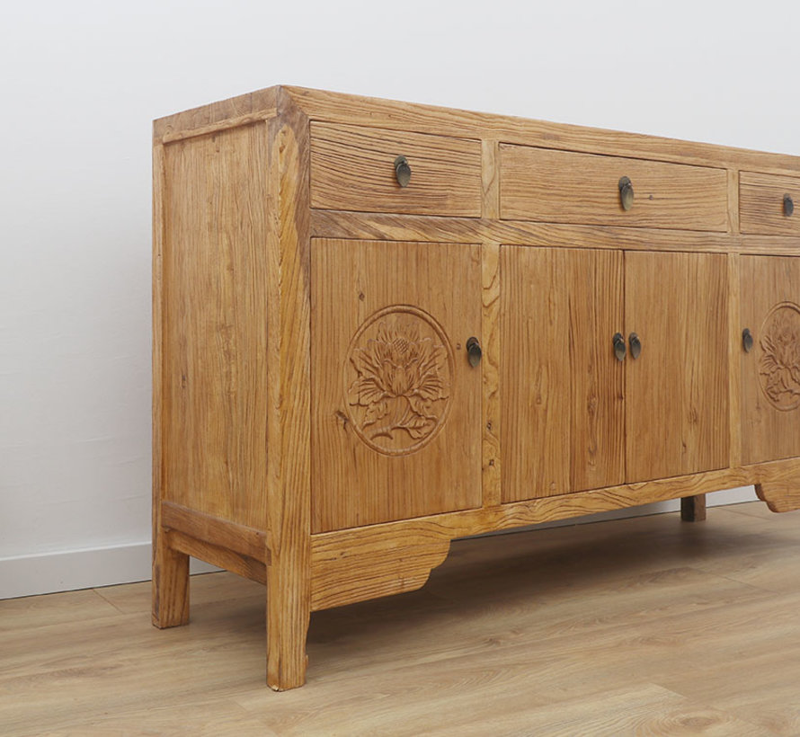 Chinese sideboard TV table chest of 4 doors natural
