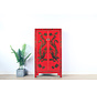 Cabinet with hand painting phoenix red