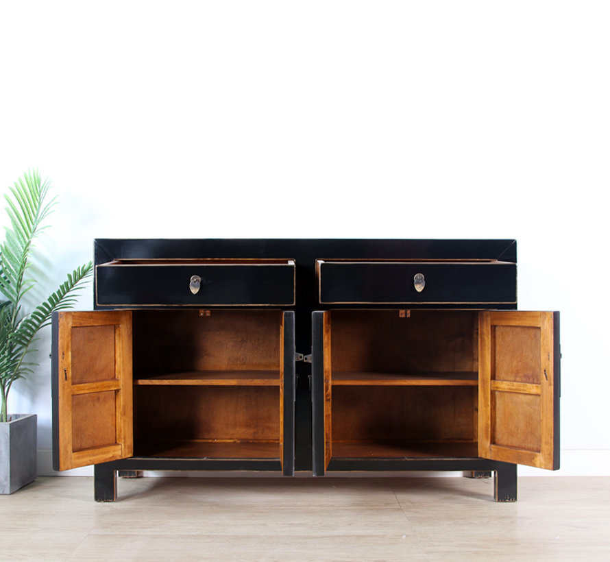 Kommode Sideboard 4 Türen 2 Schubladen schwarz