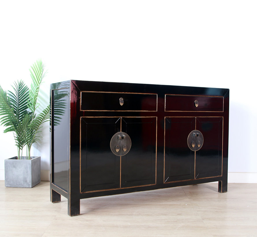 Kommode Sideboard 4 Türen 2 Schubladen schwarz