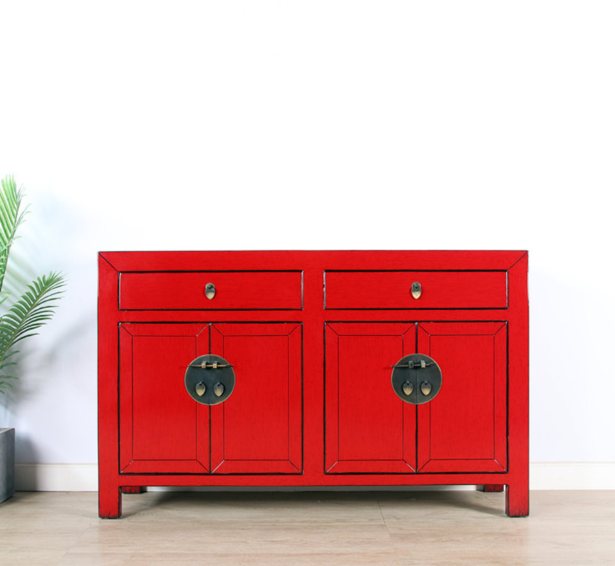 Kommode Sideboard 4 Türen 2 Schubladen rot