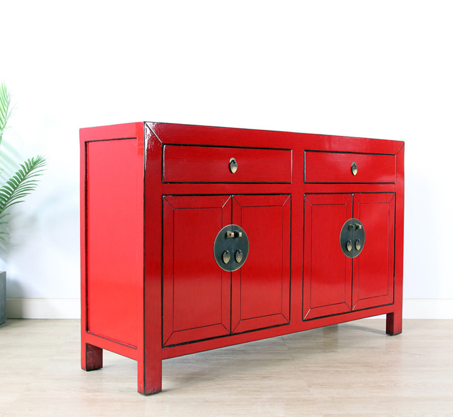 Dresser sideboard 4 doors 2 drawers red