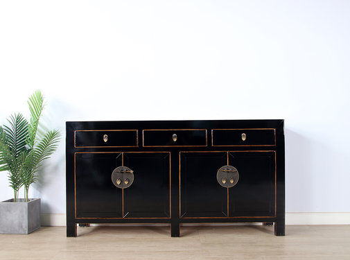 Yajutang china Sideboard 4 Türen 3 Schub schwarz