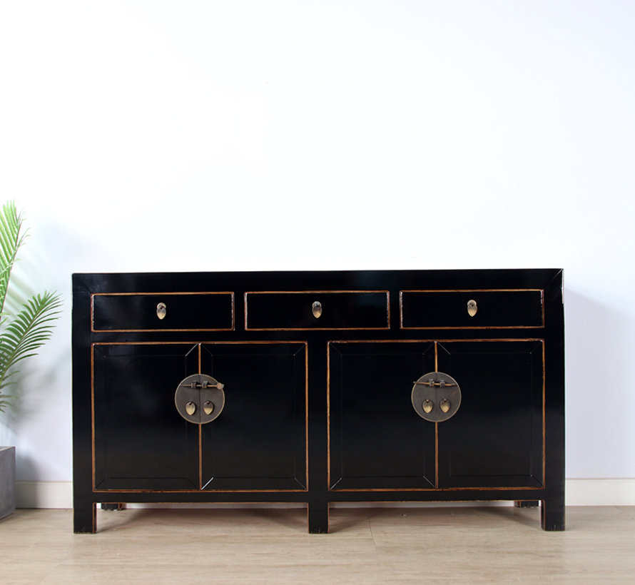 Chinese dresser sideboard 4 Türen 3 Schubladen black
