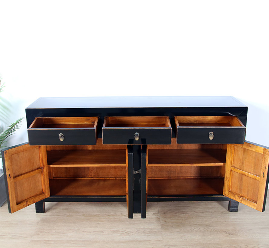 Chinese dresser sideboard 4 Türen 3 Schubladen black