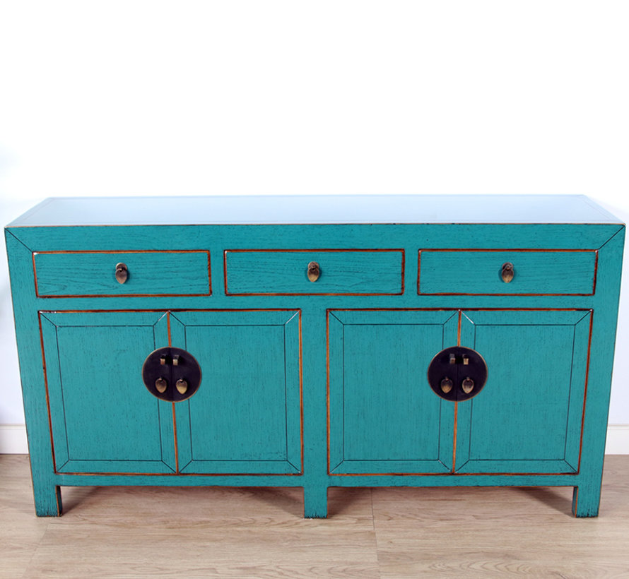 Chinese dresser sideboard 4 Türen 3 Schubladen turquoise