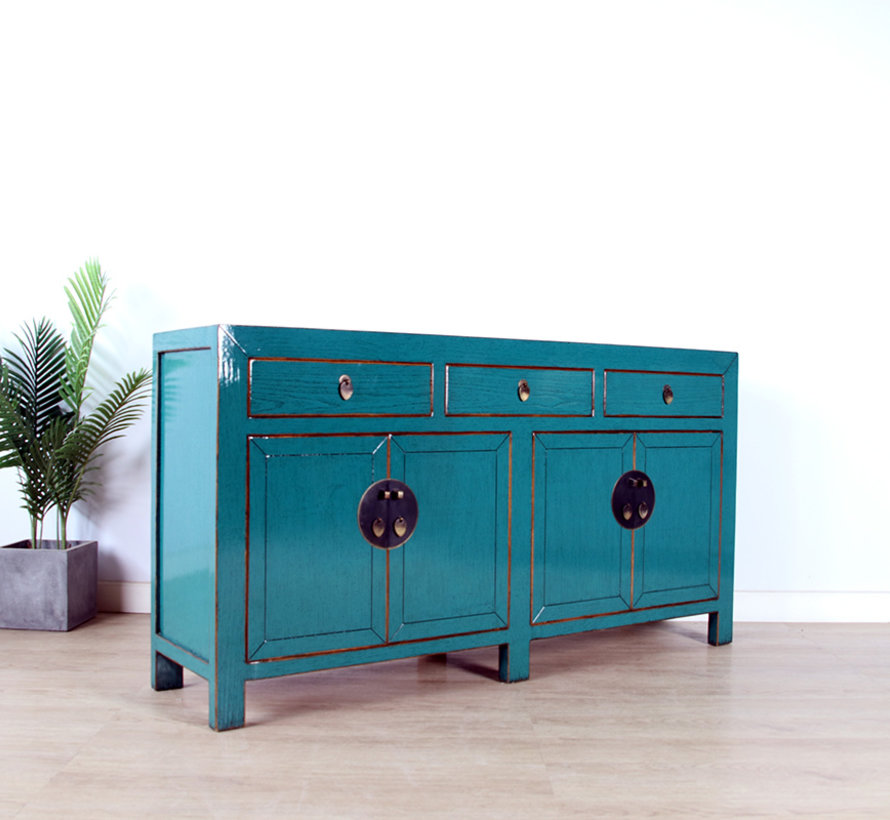 Chinese dresser sideboard 4 Türen 3 Schubladen turquoise  RAL5018
