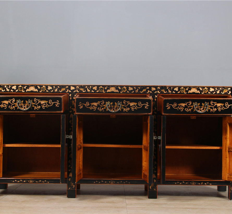 beautiful sideboard with hand gilt painting landscape