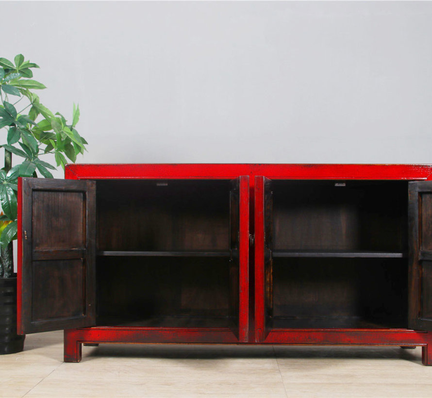 Chinese sideboard TV table chest of 4 doors red