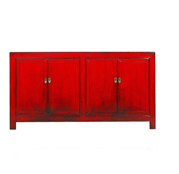 Yajutang chinesisches Sideboard 4 Türen rot