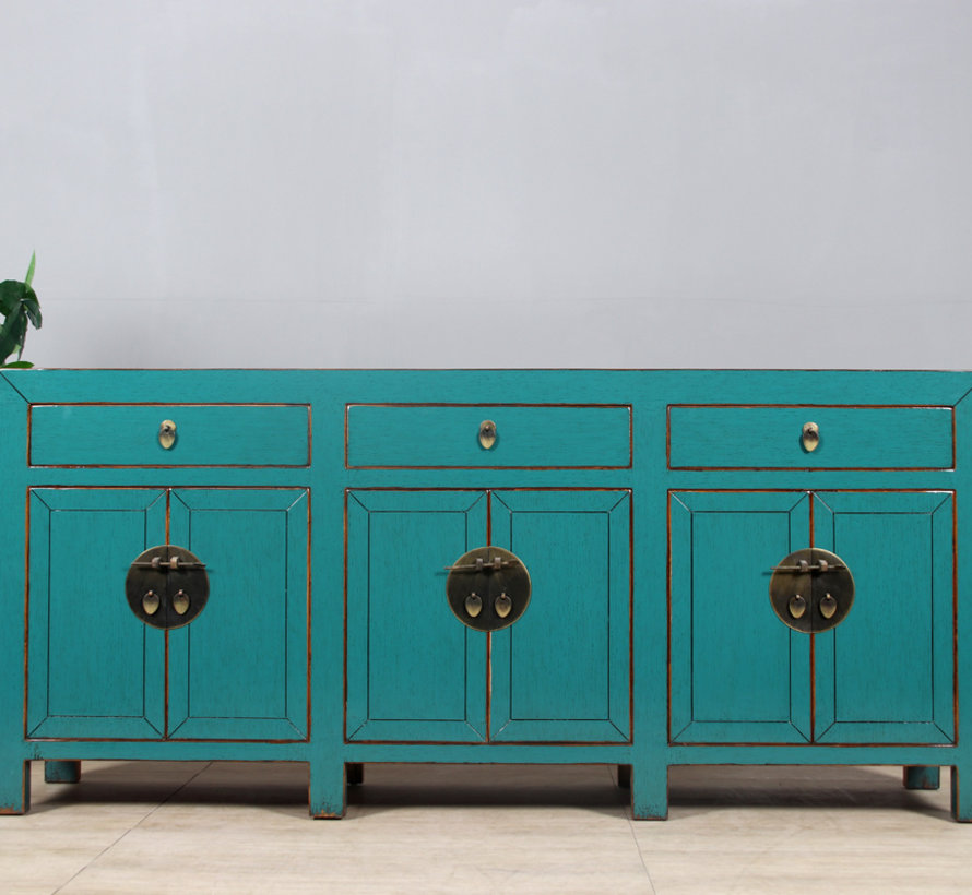 Chinese dresser sideboard 6 Türen 3 Schubladen turquoise