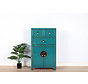 Chinesische Kommode Hochzeitschrank Schrank Massivholz 3 Türen türkis RAL5018