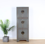 Yajutang Chinesischer Hochzeitschrank 6 Türe grau