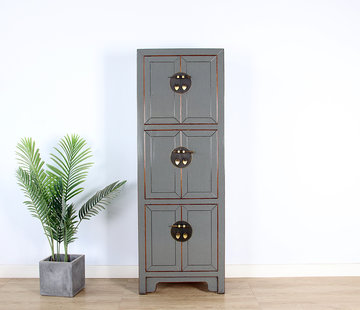 Yajutang Chinesischer Hochzeitschrank 6 Türe grau
