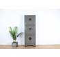 Chinese wedding cabinet 6 doors solid wood gray
