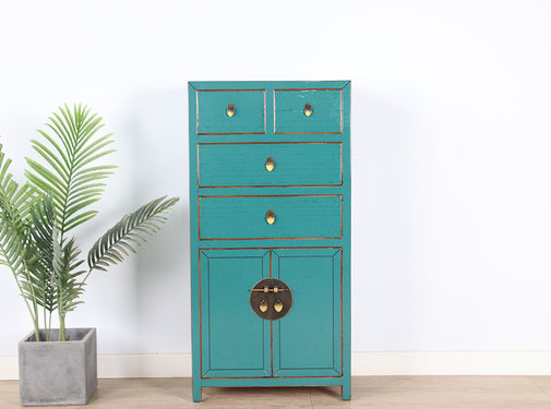 Yajutang Chinese chest of drawers turquoise RAL5018