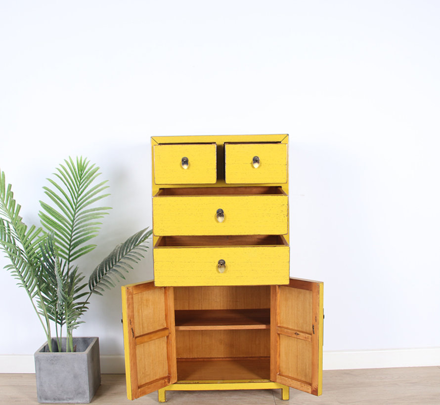 Chinese dresser sideboard 4 Schubladen 2 doors yellow