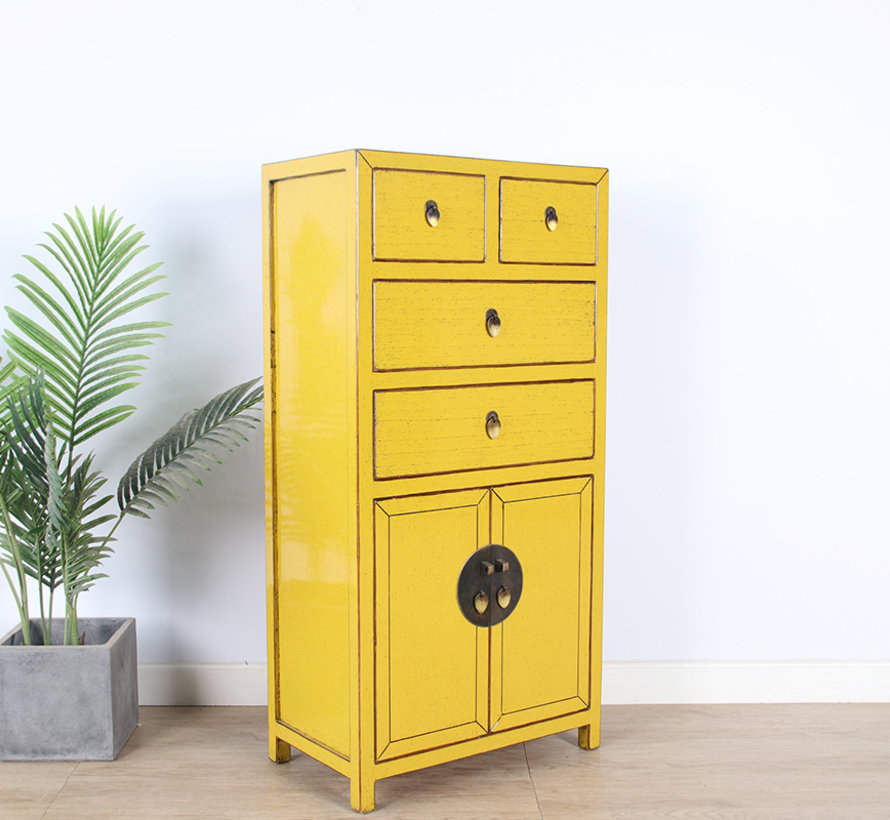 Chinese dresser sideboard 4 Schubladen 2 doors yellow