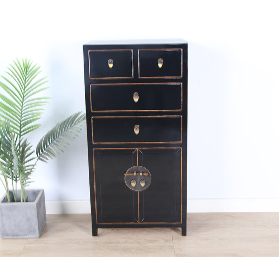Chinese dresser sideboard 4 Schubladen 2 doors black